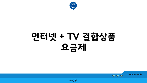 인터넷 + TV 결합상품 요금제