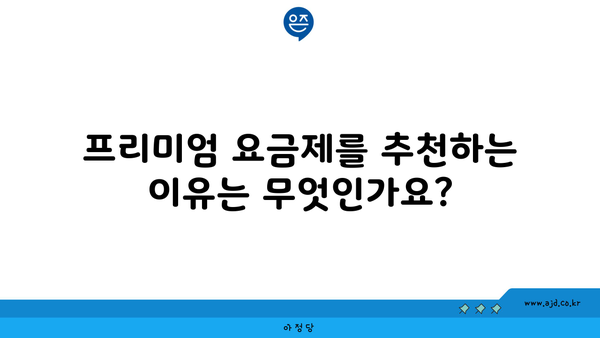 프리미엄 요금제를 추천하는 이유는 무엇인가요?