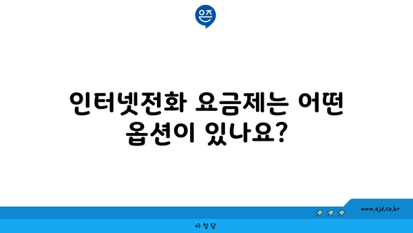 인터넷전화 요금제는 어떤 옵션이 있나요?