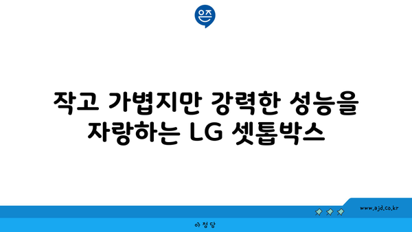 작고 가볍지만 강력한 성능을 자랑하는 LG 셋톱박스