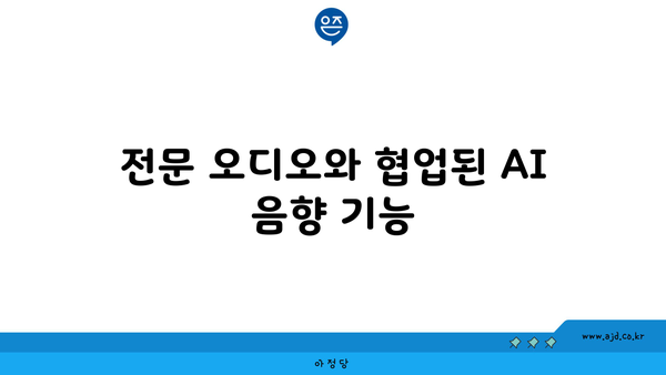 전문 오디오와 협업된 AI 음향 기능