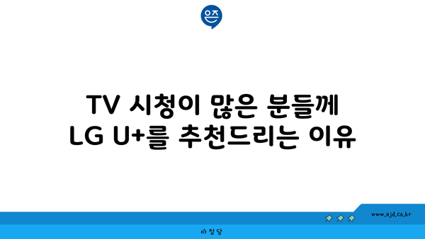 TV 시청이 많은 분들께 LG U+를 추천드리는 이유