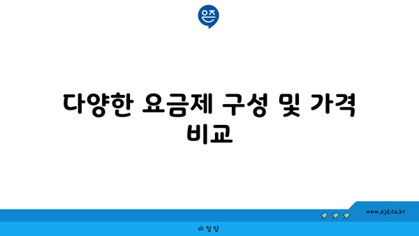 다양한 요금제 구성 및 가격 비교