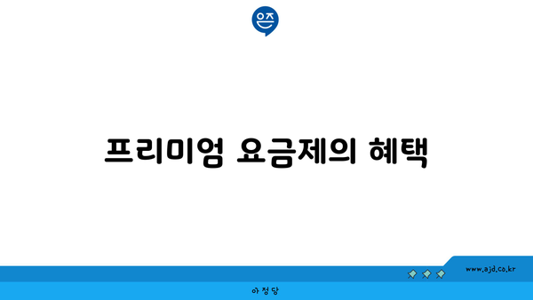 프리미엄 요금제의 혜택