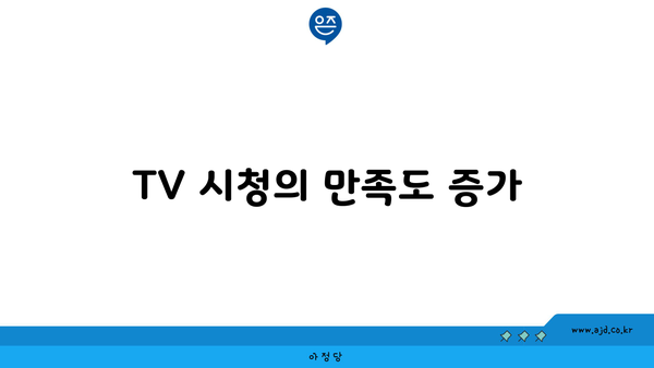 TV 시청의 만족도 증가