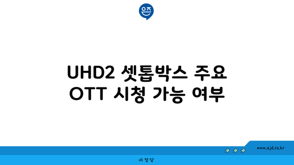 UHD2 셋톱박스 주요 OTT 시청 가능 여부