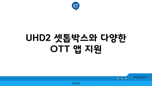 UHD2 셋톱박스와 다양한 OTT 앱 지원