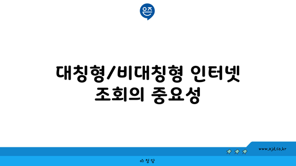 대칭형/비대칭형 인터넷 조회의 중요성