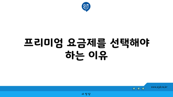 프리미엄 요금제를 선택해야 하는 이유