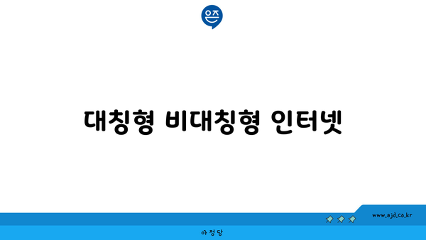 대칭형 비대칭형 인터넷