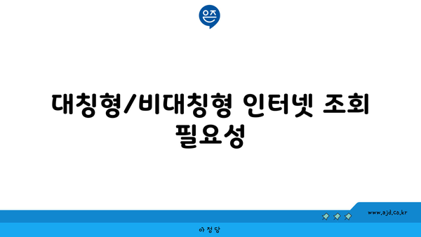 대칭형/비대칭형 인터넷 조회 필요성