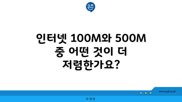 인터넷 100M와 500M 중 어떤 것이 더 저렴한가요?