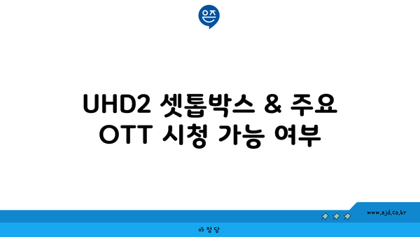 UHD2 셋톱박스 & 주요 OTT 시청 가능 여부