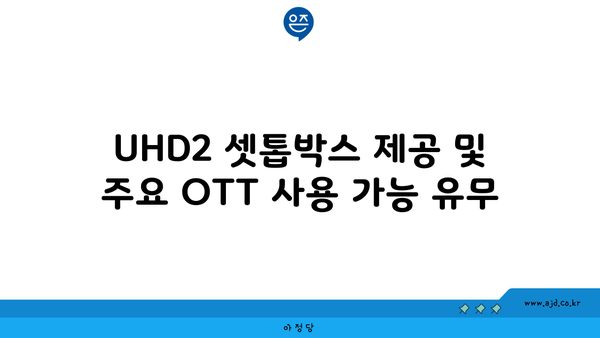 UHD2 셋톱박스 제공 및 주요 OTT 사용 가능 유무