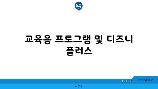 교육용 프로그램 및 디즈니 플러스