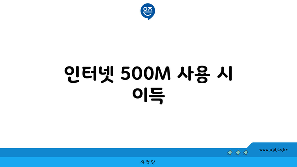 인터넷 500M 사용 시 이득