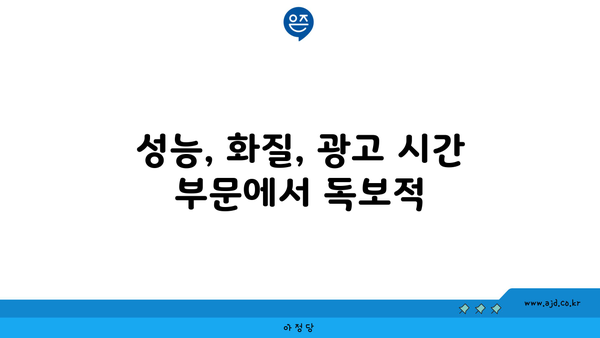 성능, 화질, 광고 시간 부문에서 독보적