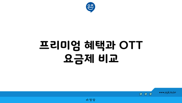 프리미엄 혜택과 OTT 요금제 비교