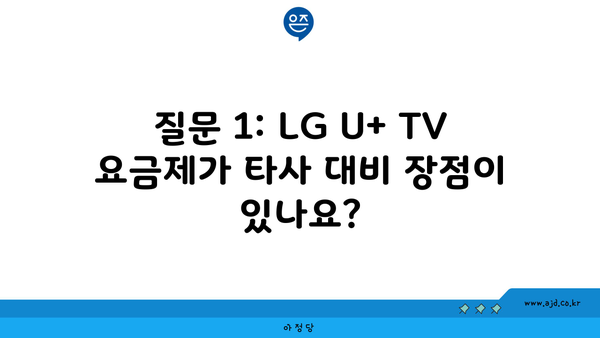 질문 1: LG U+ TV 요금제가 타사 대비 장점이 있나요?