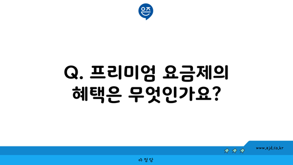 Q. 프리미엄 요금제의 혜택은 무엇인가요?