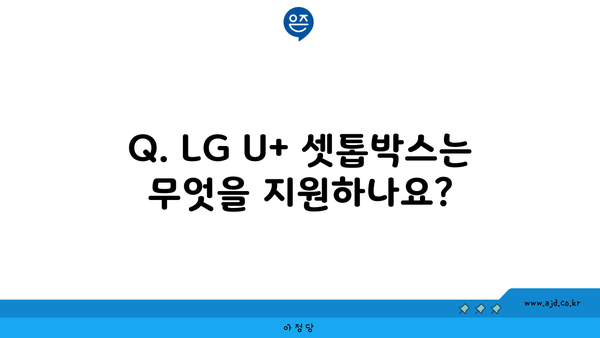 Q. LG U+ 셋톱박스는 무엇을 지원하나요?