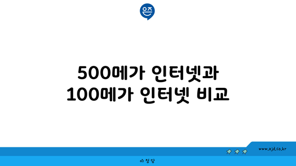 500메가 인터넷과 100메가 인터넷 비교