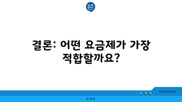 결론: 어떤 요금제가 가장 적합할까요?