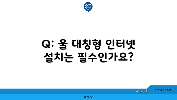 Q: 울 대칭형 인터넷 설치는 필수인가요?