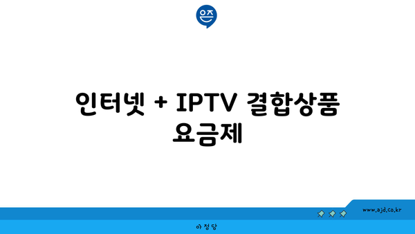 인터넷 + IPTV 결합상품 요금제