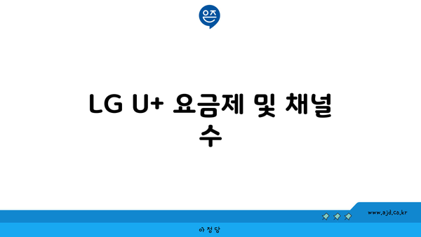 LG U+ 요금제 및 채널 수