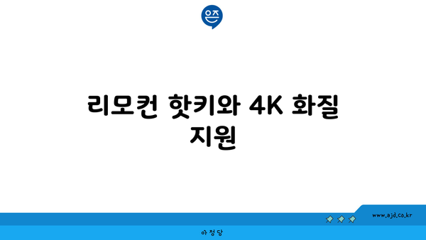 리모컨 핫키와 4K 화질 지원