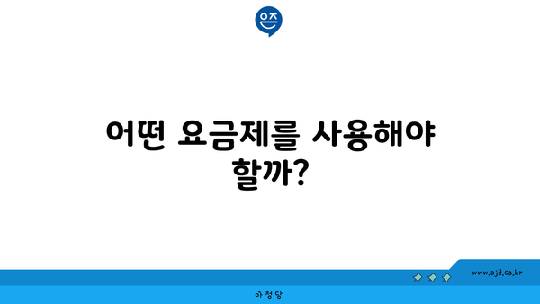 어떤 요금제를 사용해야 할까?