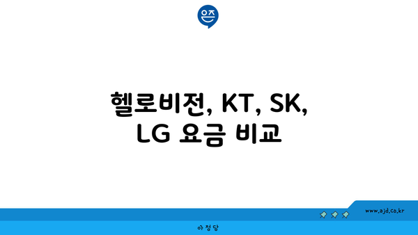 헬로비전, KT, SK, LG 요금 비교