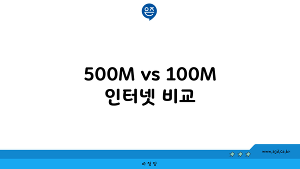 500M vs 100M 인터넷 비교