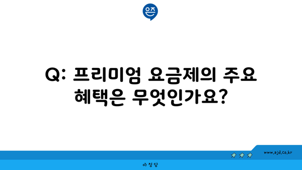 Q: 프리미엄 요금제의 주요 혜택은 무엇인가요?