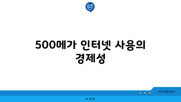 500메가 인터넷 사용의 경제성