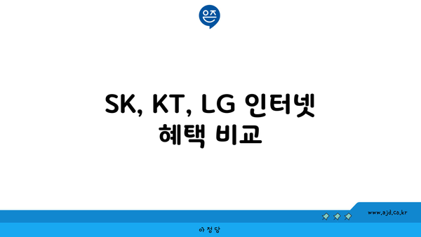 SK, KT, LG 인터넷 혜택 비교