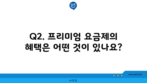 Q2. 프리미엄 요금제의 혜택은 어떤 것이 있나요?