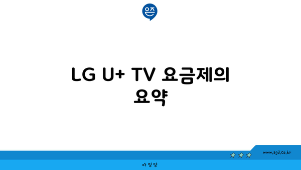 LG U+ TV 요금제의 요약