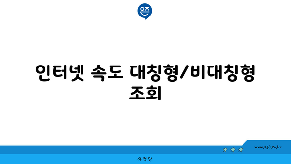 인터넷 속도 대칭형/비대칭형 조회