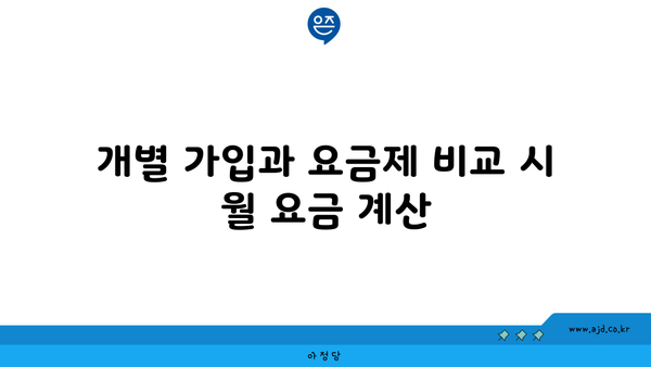 개별 가입과 요금제 비교 시 월 요금 계산