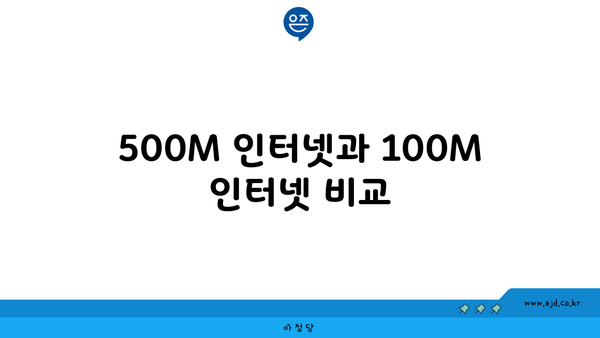 500M 인터넷과 100M 인터넷 비교