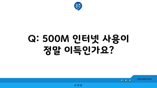 Q: 500M 인터넷 사용이 정말 이득인가요?