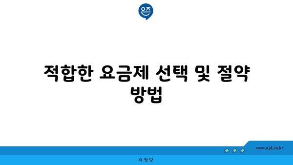 적합한 요금제 선택 및 절약 방법