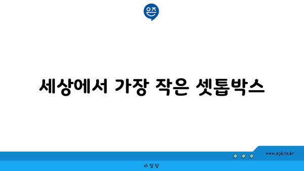 세상에서 가장 작은 셋톱박스