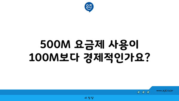 500M 요금제 사용이 100M보다 경제적인가요?