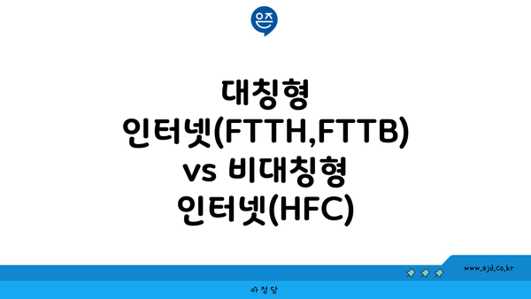 대칭형 인터넷(FTTH,FTTB) vs 비대칭형 인터넷(HFC)