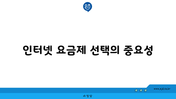 인터넷 요금제 선택의 중요성