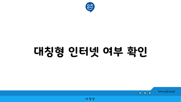 대칭형 인터넷 여부 확인