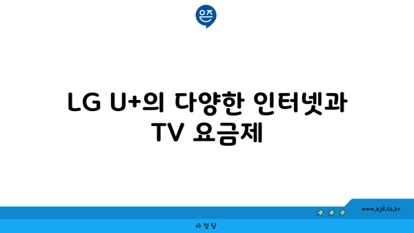 LG U+의 다양한 인터넷과 TV 요금제